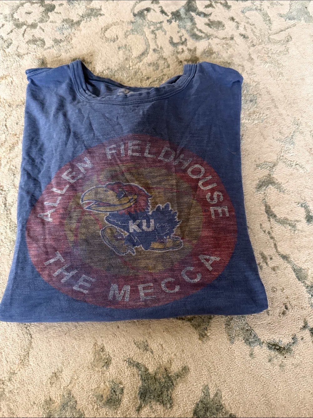 47 Brand Blue KU Jayhawks Graphic Short Sleeve Tee